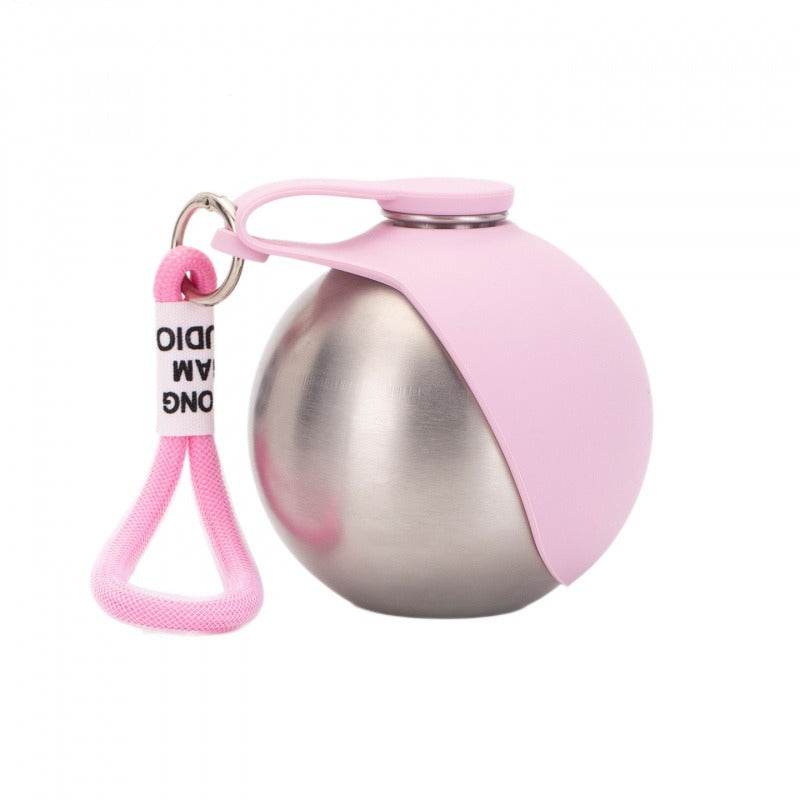 304 Stainless Steel Portable Pet Water Bottle with Foldable Bowl 285ml